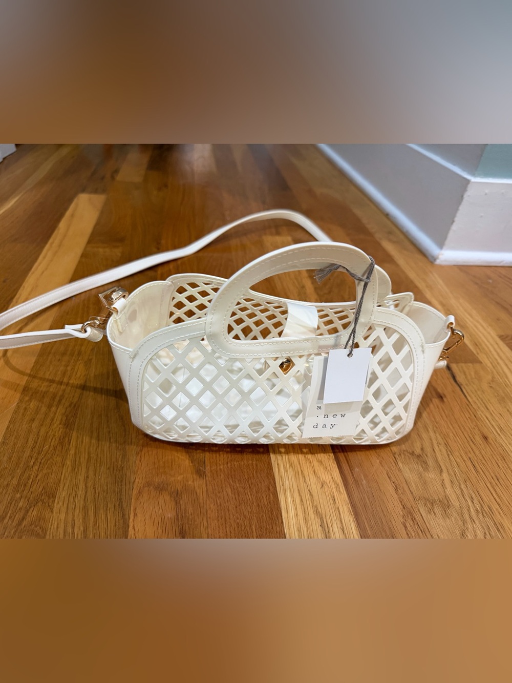 A New Day Cream jelly mini tote